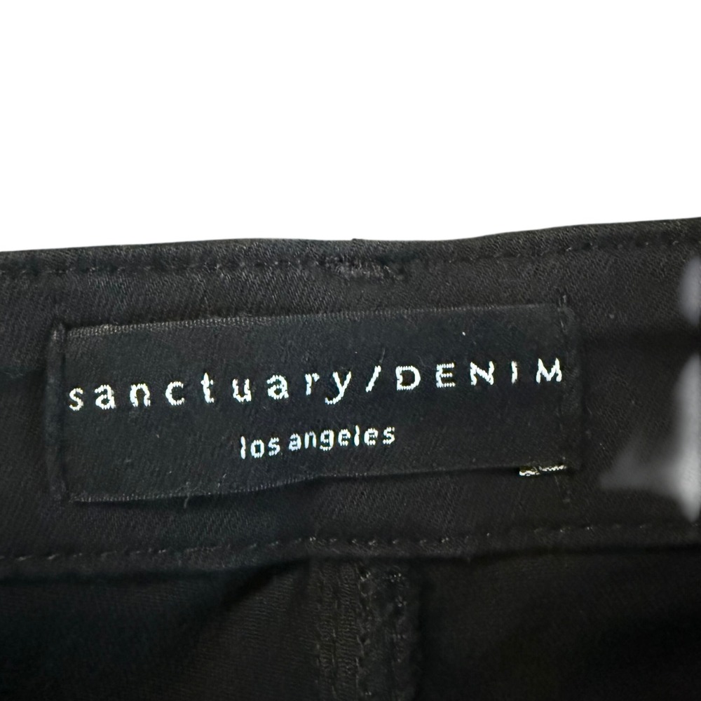 Sanctuary Vacation Black Crop High Rise Flare Jeans 31 Women Utility Streetwear - Picture 8 of 8